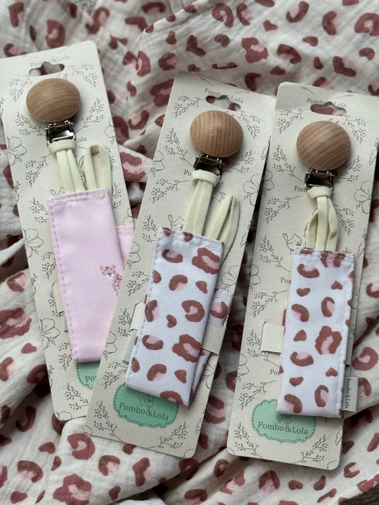 Pacifier clip animal print