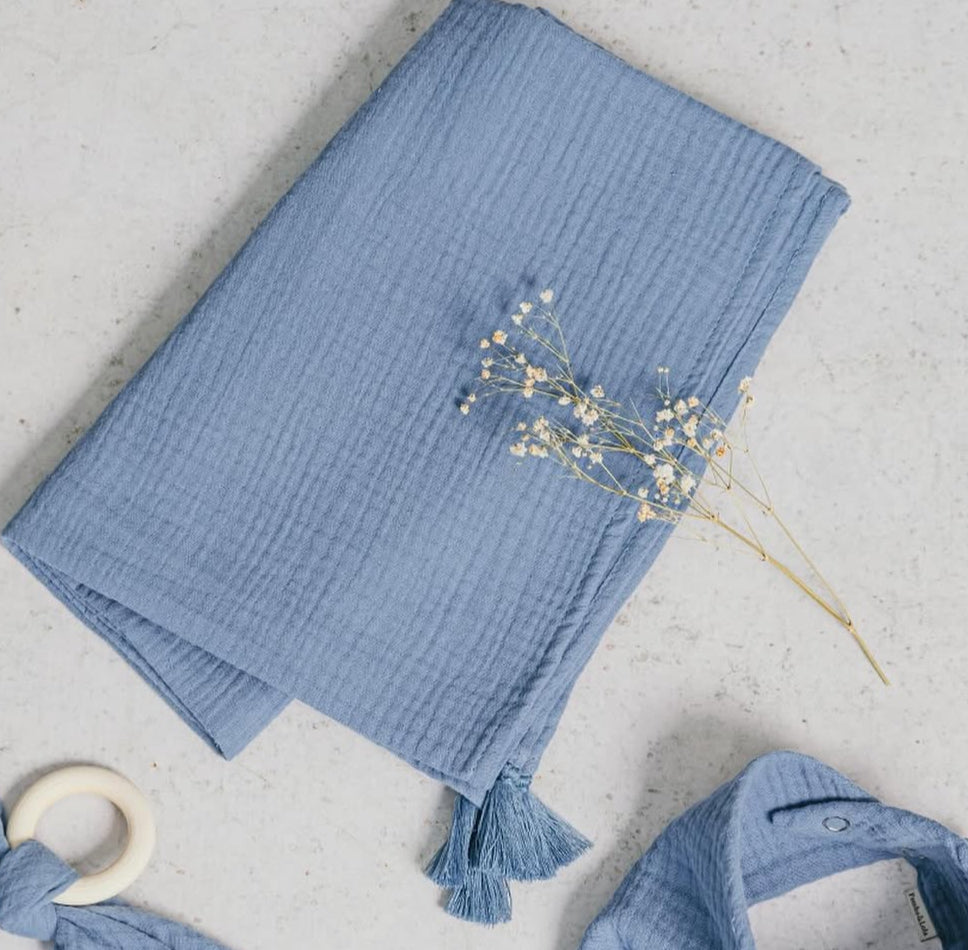 Blue museline sheet